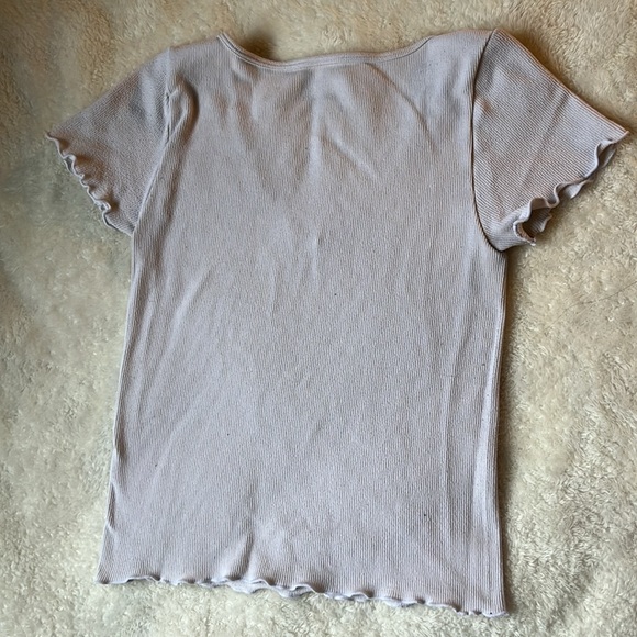 White ruffle planet gold top - Picture 2 of 2